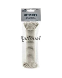 cotton rope, clothes line, 50-ft x 7/32-in, natural white, braided, by smart value"