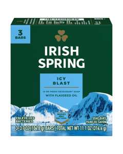 Irish Spring Icy Blast, Refreshing Bar Soap, 3.7 Ounce, 3 Bar Pack"