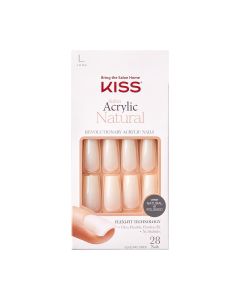 KISS Salon Acrylic Natural Fake Nails, ‘Bareskinned’, 28 Count"