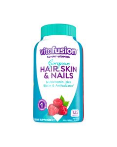 Vitafusion Gorgeous Hair, Skin & Nails Multivitamin Gummy Vitamins, plus Biotin and Antioxidant vitamins C&E, Raspberry Flavor, 135ct (45 day supply), from vitafusion, the gummy vitamin experts."