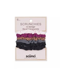 Scunci Everyday & Active Super Soft Elastics Scrunchies, Assorted Colors - 6 Pack"