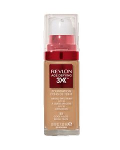 Revlon Age Defying 3X Cream Foundation Makeup, SPF 20, 055 Cool Beige, 1 fl oz"