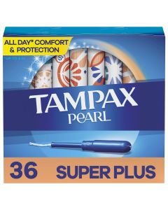 Tampax Pearl Tampons with LeakGuard Braid, Super Plus Absorbency, 36 Count"