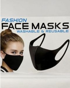 Washable and Reusable Black Fabric Face Mask