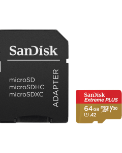 SanDisk Extreme PLUS 64GB microSDXC UHS-I Memory Card SDSQXBZ-064G-ANCMA