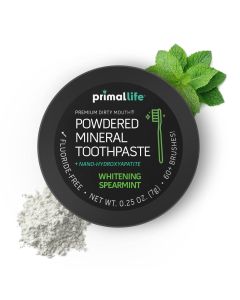 Dirty Mouth Tooth Powder Activated Charcoal Teeth Whitening, Teeth Whitener with Essential Oils and Bentonite Clay, 1 Month Supply, 60 uses, Black Spearmint Flavor (.25 oz) - Primal Life Organics"