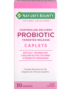 Nature's Bounty Optimal Solutions Controlled Delivery Probiotic, Dietary Supplement, Supports Digestive and Immune Health, Caplets, 30 ct"