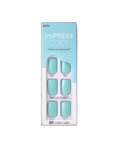 KISS imPRESS Color Press-on Manicure, Mint To Be, Short"