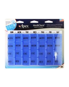 Carex Apex Four-a-Day Medi-Chest Plastic Pill Organizer, Portable Medicine Storage Box, 1 Count"