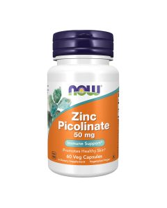 NOW Supplements, Zinc Picolinate 50 mg, Supports Enzyme Functions*, Immune Support*, 60 Veg Capsules"