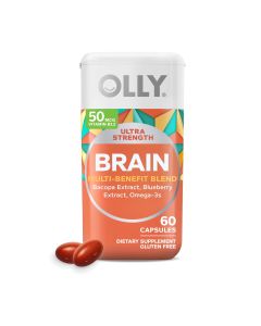 OLLY Ultra Strength Brain Softgels, Nootropic Supplement, Bacosides, Omega-3s, 60 Ct"