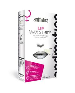 Andmetics Lip Wax Strips 16 Cold Wax Strips 4 Calming Care Wipes