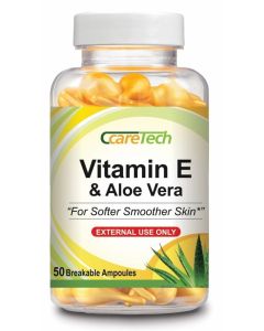 CcareTech Vitamin E & Aloe Vera Moisturizing, Anti-Aging, Skin Care, Leaves skin soft and smooth 50 Breakable Ampoules"