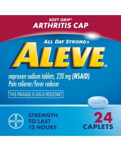 Aleve Caplets Soft Grip Arthritis Cap Naproxen Sodium Pain Reliever, 24 Count"