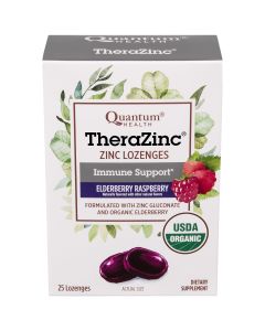 Quantum Health Organic TheraZinc Elderberry Raspberry Immune Support Zinc Supplement Lozenges, 25 Ct"