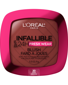 L'Oreal Paris Infallible Up to 24H Fresh Wear Soft Matte Blush, Daring Rosewood, 1 kit"