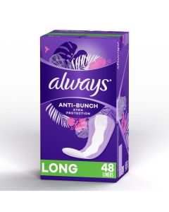 Always Anti-Bunch Xtra Protection Daily Liners Long Length, 48 Ct"