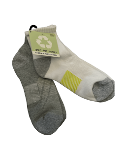 Eco-Friendly Quarter Socks - Black & White, 2-Pack (Adult One Size)"