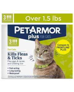 PetArmor Plus for Cats Flea & Tick Prevention, over 1.5 lbs, 3 Month Supply"