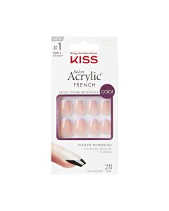 KISS Salon Acrylic French Color Press-On Nails, ‘Like Me’, Purple, Short Oval, 31 Ct."