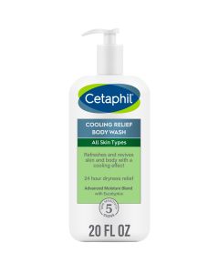 CETAPHIL Cooling Relief Body Wash for All Skin Types, Soothing Eucalyptus, 20oz"