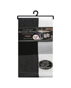 Royal Crest Gourmet Large Plaid Black Kitchen Towel