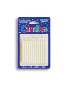 White Wax Birthday Candles 24 Count