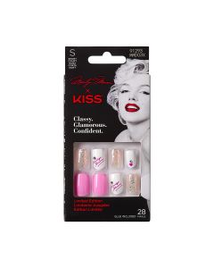 Marilyn Monroe x KISS Limited Edition Short Square Glue-On Nails, Pink, 28 Pieces"