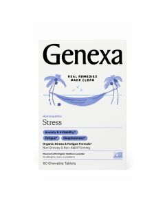 Genexa Stress for Adults | Anxiety Relief & Fatigue Remedy | Soothing Natural Vanilla & Lavender Flavor | Gluten Free & Non-GMO | Homeopathic Remedy Made Clean | 60 Chewable Tablets