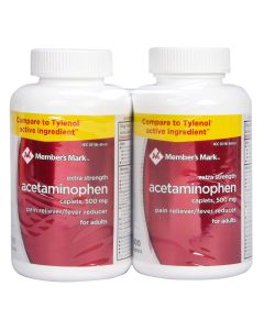 Member's Mark Extra Strength Acetaminophen Caplets, 500 mg (600 Count, 2 Pack)"