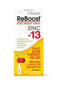 MediNatura ReBoost Sore Throat Relief, Cherry Flavor, 0.68oz Spray"