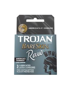 Trojan Bareskin Raw Condoms, Thin Condoms, 3 Count Lubricated Condoms"