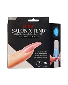 KISS Salon X-tend LED Soft Gel System Starter Kit, 'Tone', Pink, Long Coffin, 36 Ct."