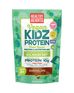 Healthy Heights KidzProtein Vegan, Shake Mix Powder, Chocolate, 10g Protein, 1.38lb"