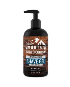 Men's Shave Gel - Clear Shaving Gel So You Can See Where You Are Shaving - For All Skin Types - Use with all Razor Types- 8oz