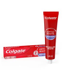 Colgate Travel Size Optic White Advanced Hydrogen Peroxide Toothpaste, Sparkling White, 1.45 oz"