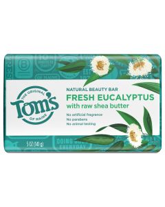 Tom's of Maine Natural Bar Soap with Shea Butter for Men and Women, Fresh Eucalyptus, 5 oz. 6-Pack"