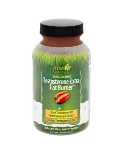 Irwin Naturals Dual-Action Testosterone-Extra Fat Burner Liquid Soft-Gels, 60 count"