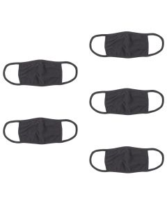 Hanes 100% Cotton 5-Pack Adult Face Mask, Black, Unisex"