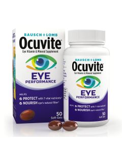 Ocuvite Eye Performance Vitamin & Mineral Supplement, Contains Zinc, Vitamins C, D, E, Omega 3, Lutein & Zeaxanthin, 50 Count Soft Gels"