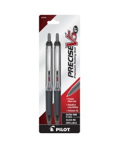 Pilot Precise V5 RT Pens, Extra Fine Point, Rolling Ball, Black Ink, 2 CT"