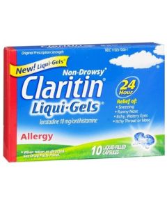 CLARITIN 24 Hour Allergy Liqui-Gels 10 ea (Pack of 2)