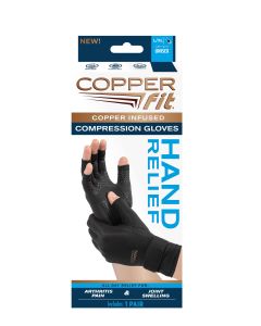 Copper Fit® Unisex Hand Relief Compression Gloves, L/XL, 1 Pair"