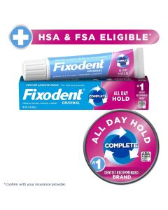 Fixodent Complete Original Denture Adhesive Cream, 2.4 oz"