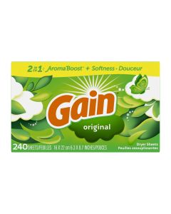 Gain Fabric Softener Dryer Sheets, Original, 240 Count"