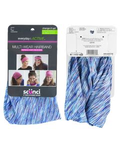 Scunci Everyday & Active Wide Multi-Wear Headwrap Fabric Headband, Colors Vary"