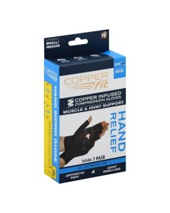 Copper Fit Hand Relief Compression Gloves, Small/Medium, As Seen on TV"