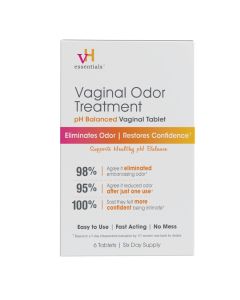 vH essentials Vaginal Odor Treatment, pH Balanced Suppositories, 6 Tablets with Applicator"