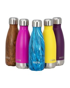 MIRA 12 oz Double Wall Vacuum Insulated Stainless Steel Water Bottle with Screw Cap, Dynamic Blue"