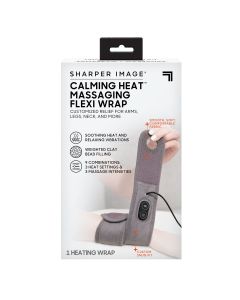 Sharper Image Calming Heat Massaging Flexi Wrap, Soothing Heat and Vibrations, Gray"